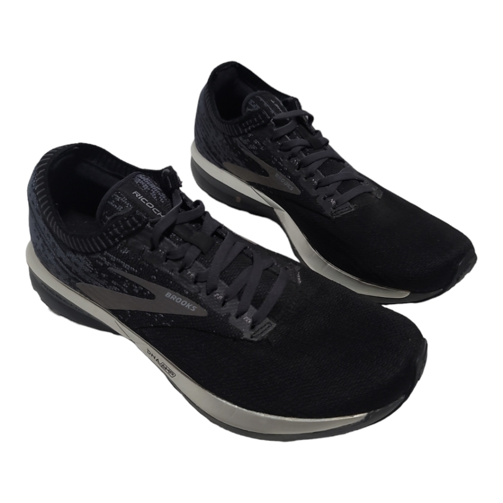 Brooks Women’s Ricochet Running Shoe 10.5 Black Gray AMP DNA Cushion